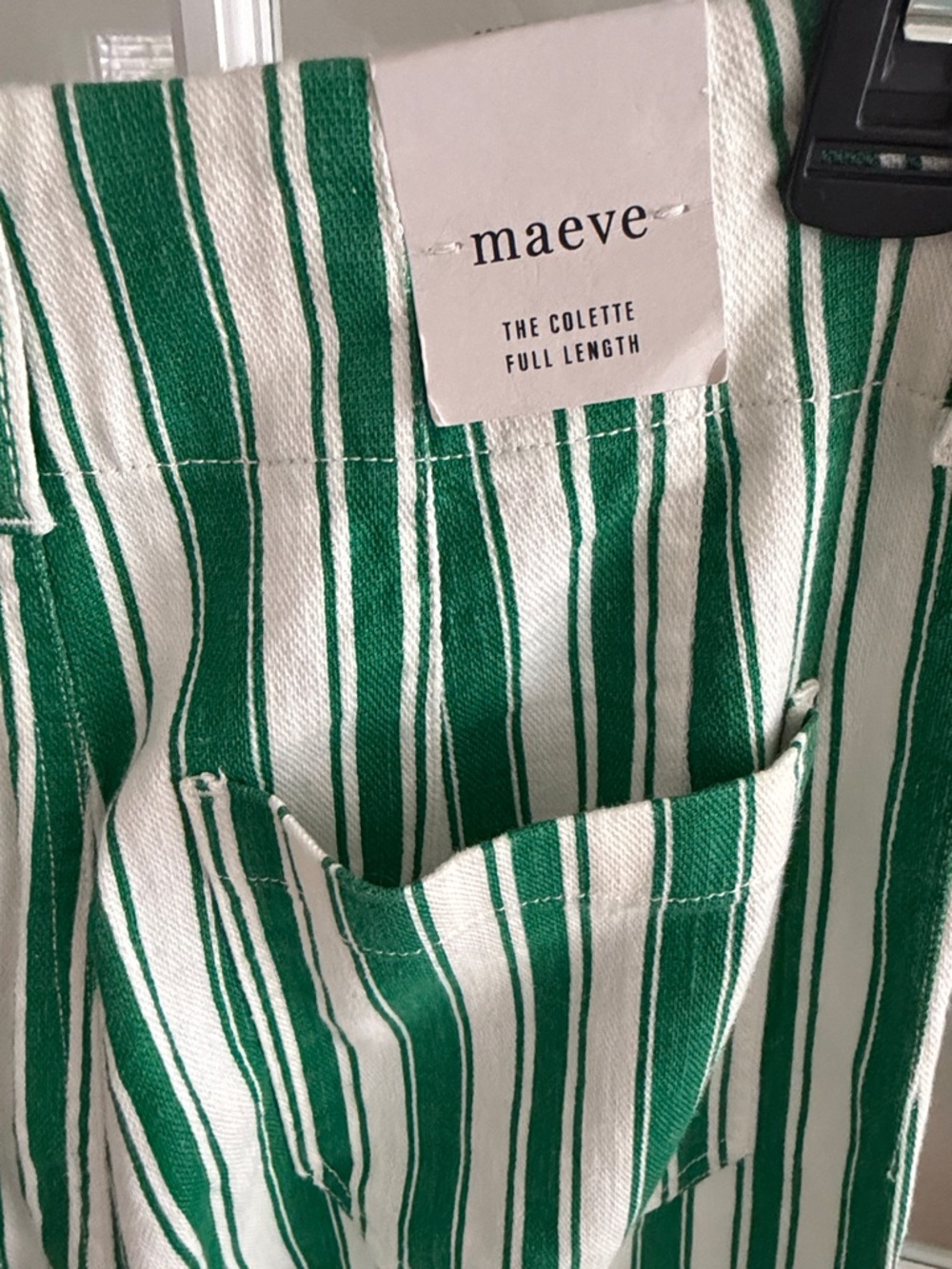 Maeve Colette Green and White Striped High-Waist Pants -NWT - Picture 4 of 9